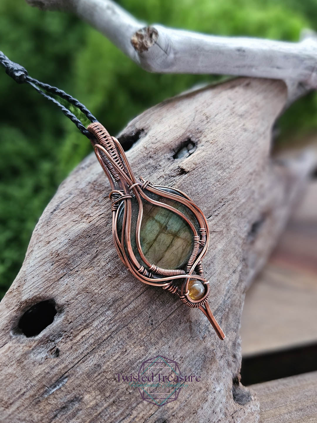 Labradorite and Citrine Copper Necklace