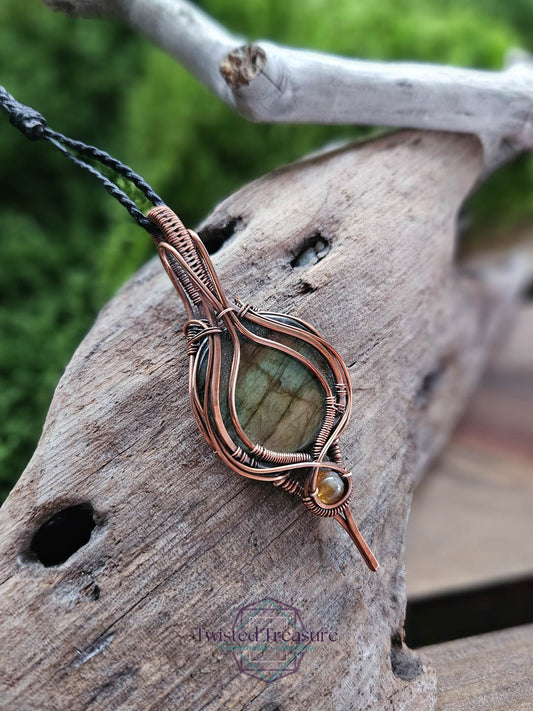 Labradorite and Citrine Copper Necklace