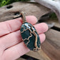 Moss Agate and Bronze Tree Necklace
