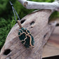 Moss Agate and Bronze Tree Necklace