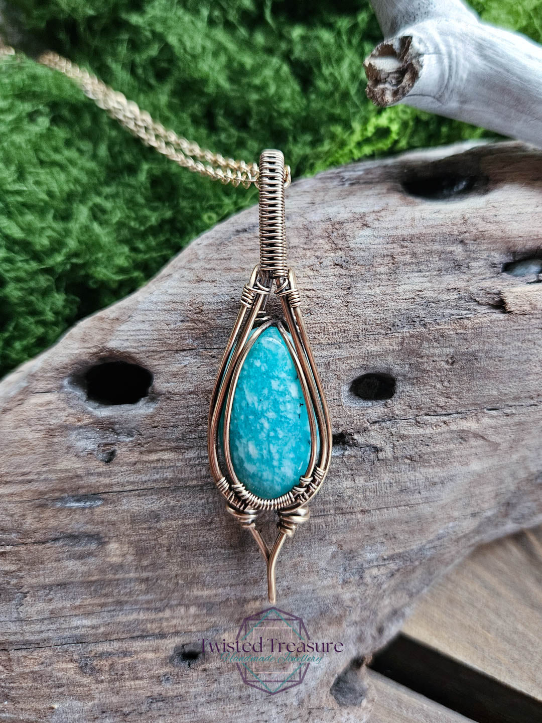Amazonite Bronze Necklace