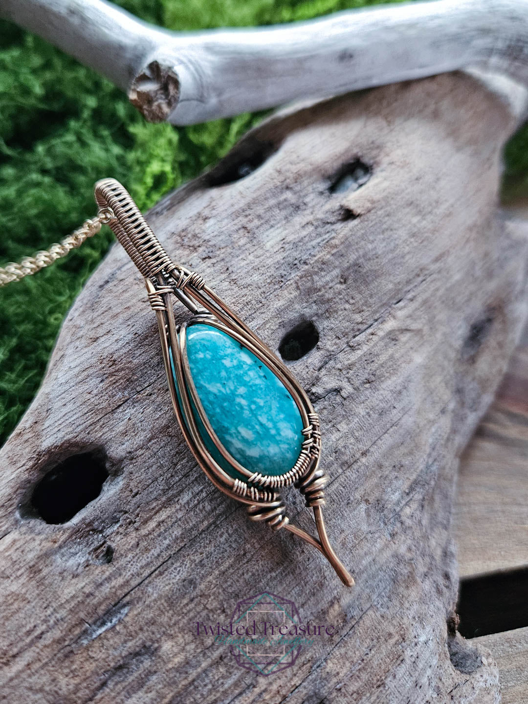 Amazonite Bronze Necklace