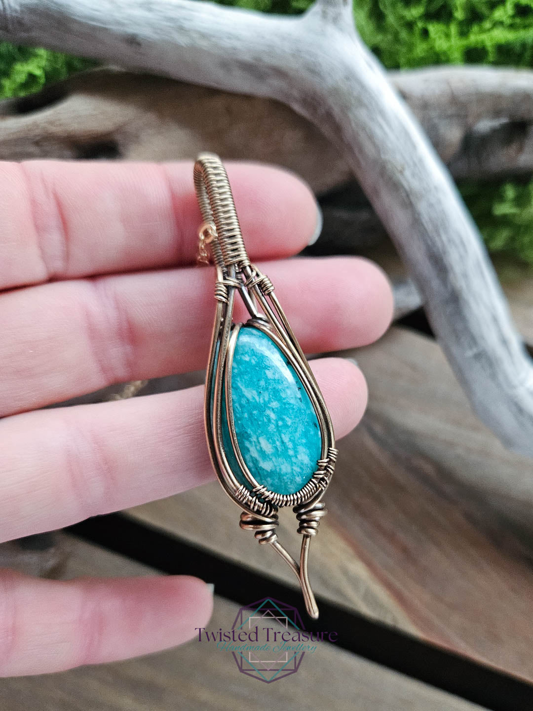 Amazonite Bronze Necklace