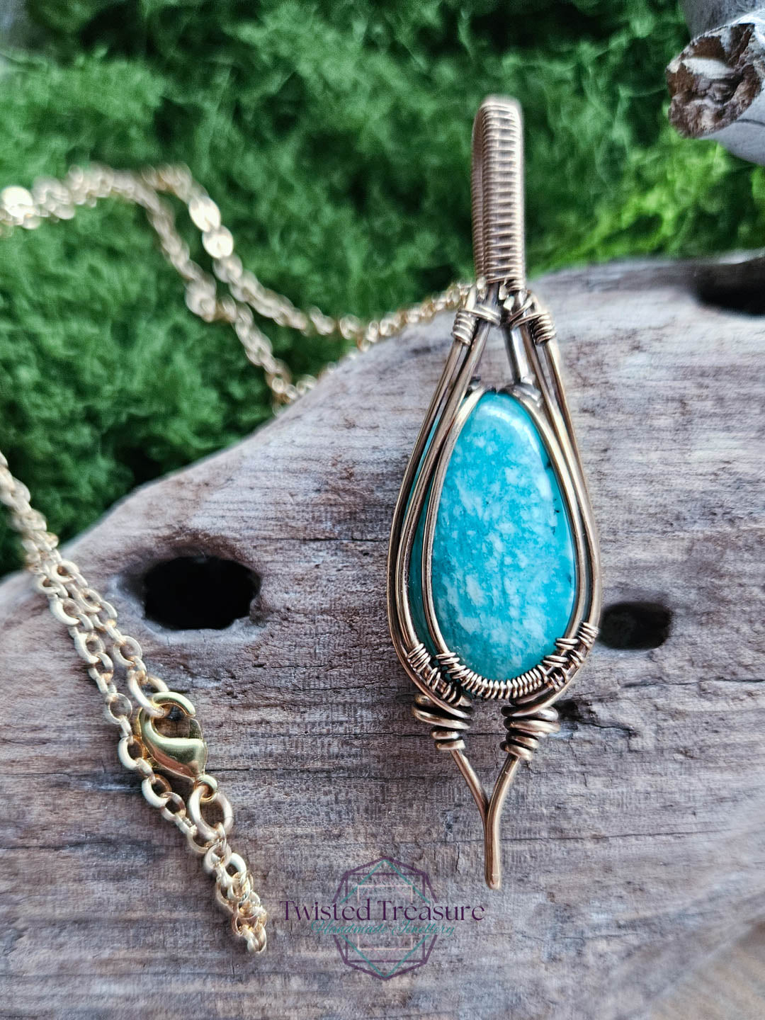 Amazonite Bronze Necklace