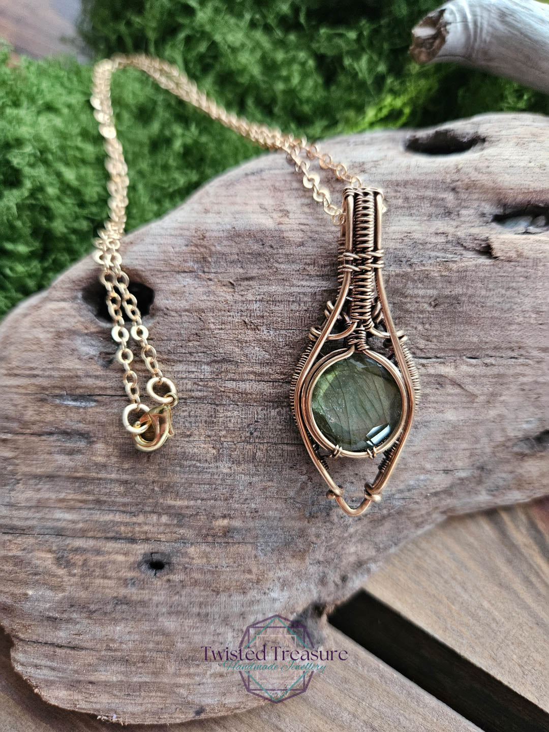 Labradorite Bronze Necklace