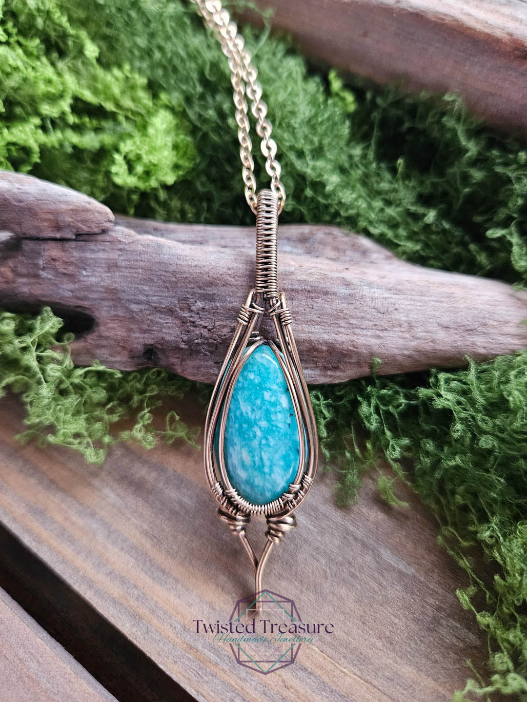 Amazonite Bronze Necklace