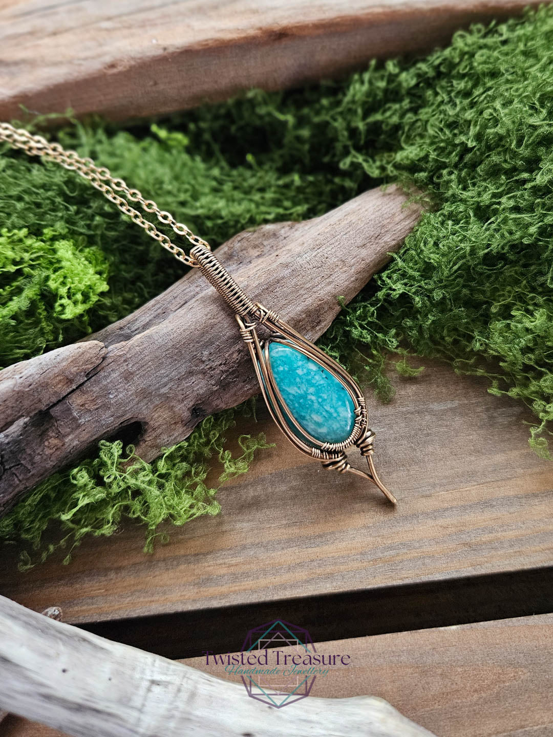 Amazonite Bronze Necklace