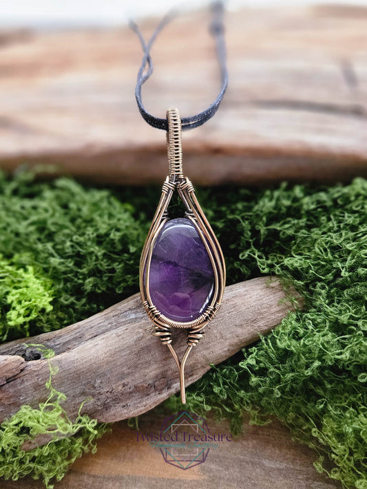 Amethyst Bronze Necklace