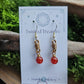 Bronze Curlicue Earrings - Carnelian
