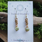 Bronze Curlicue Earrings - Green Tourmaline