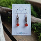 Copper Curlicue Earrings - Carnelian