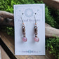 Copper Curlicue Earrings - Rose Quartz