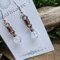 Copper Curlicue Earrings - Moonstone