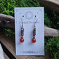 Copper Curlicue Earrings - Carnelian