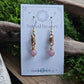 Bronze Curlicue Earrings - Rose Quartz