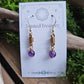 Bronze Curlicue Earrings - Amethyst