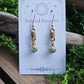 Bronze Curlicue Earrings - Green Tourmaline