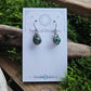 Titanium Dew Drop Earrings - Moss Agate