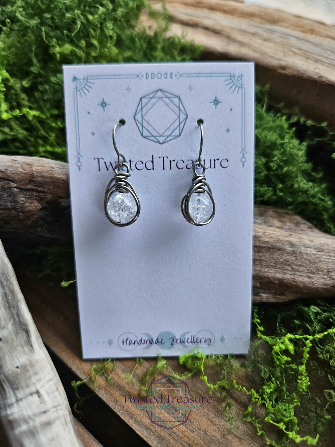 Titanium Dew Drop Earrings - Quartz