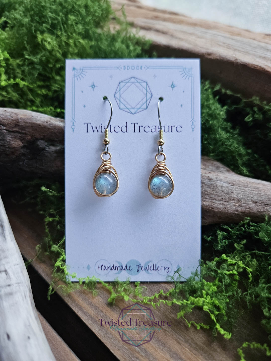 Bronze Dew Drop Earrings - Labradorite