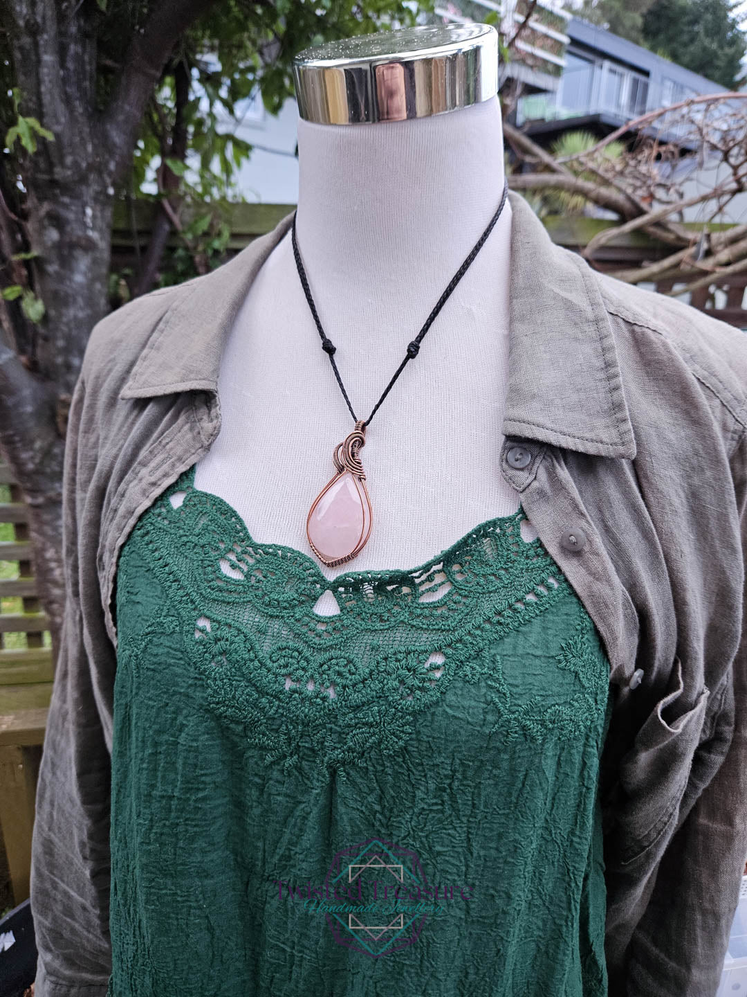 Rose Quartz and Copper Necklace