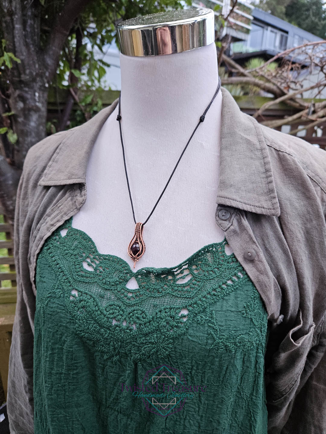Garnet Copper Necklace