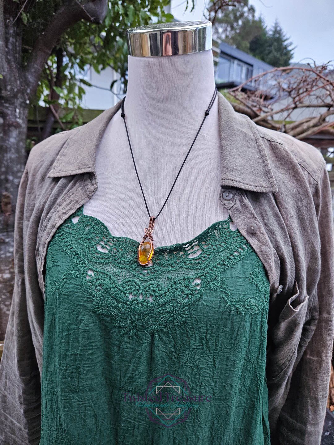 Amber Copper Necklace