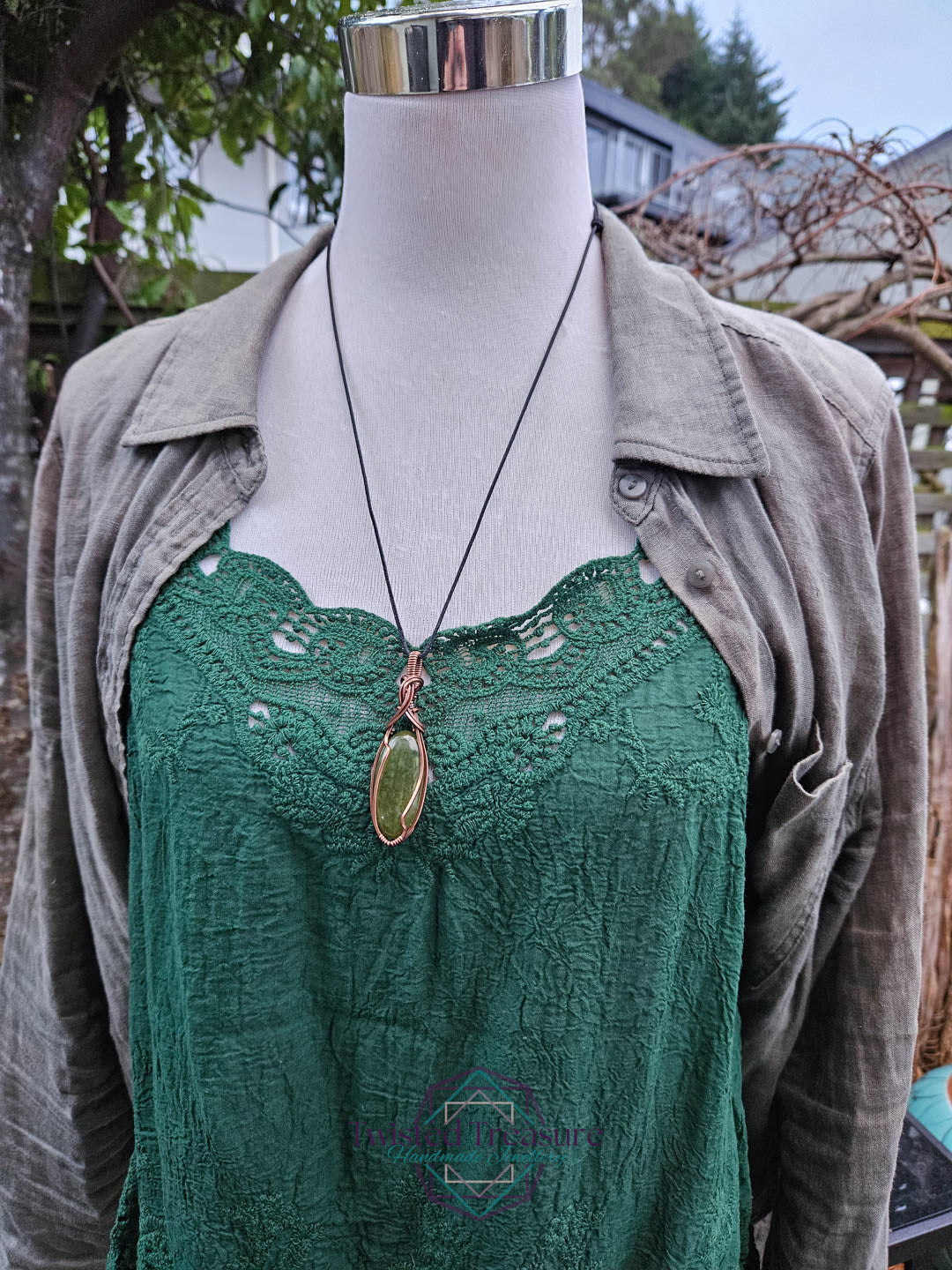 Vesuvianite Copper Necklace
