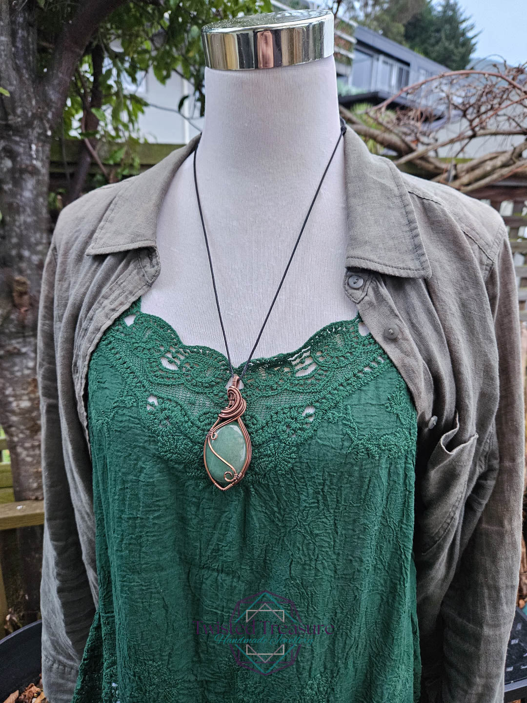 Green Aventurine Copper Necklace