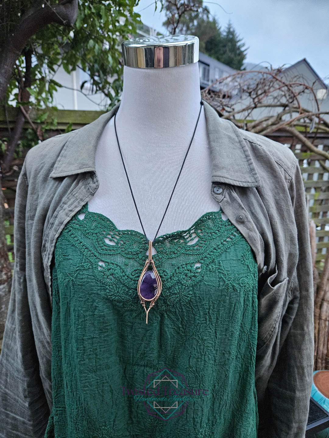 Amethyst Bronze Necklace