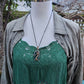 Moss Agate and Bronze Tree Necklace