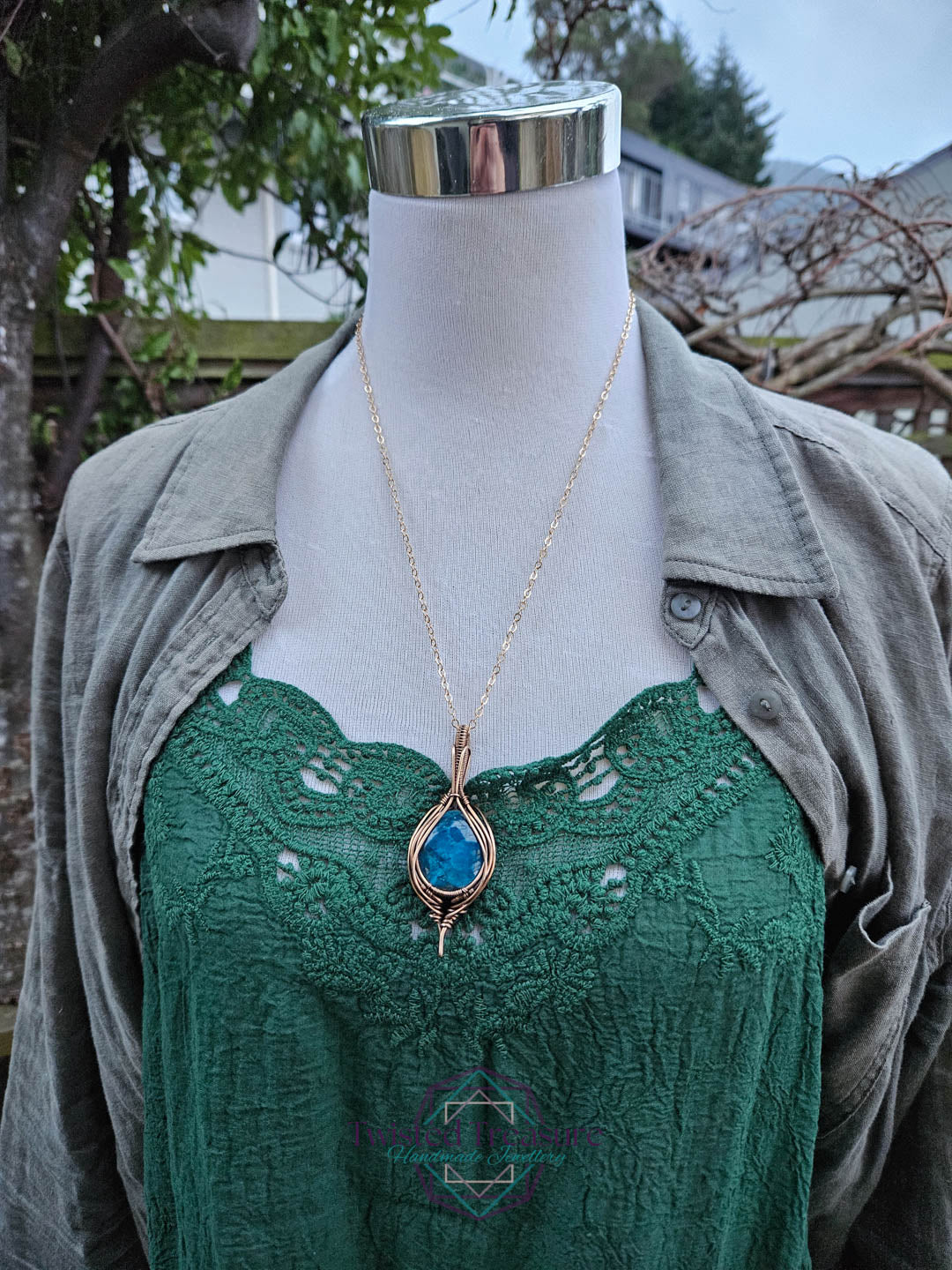 Apatite Bronze Necklace