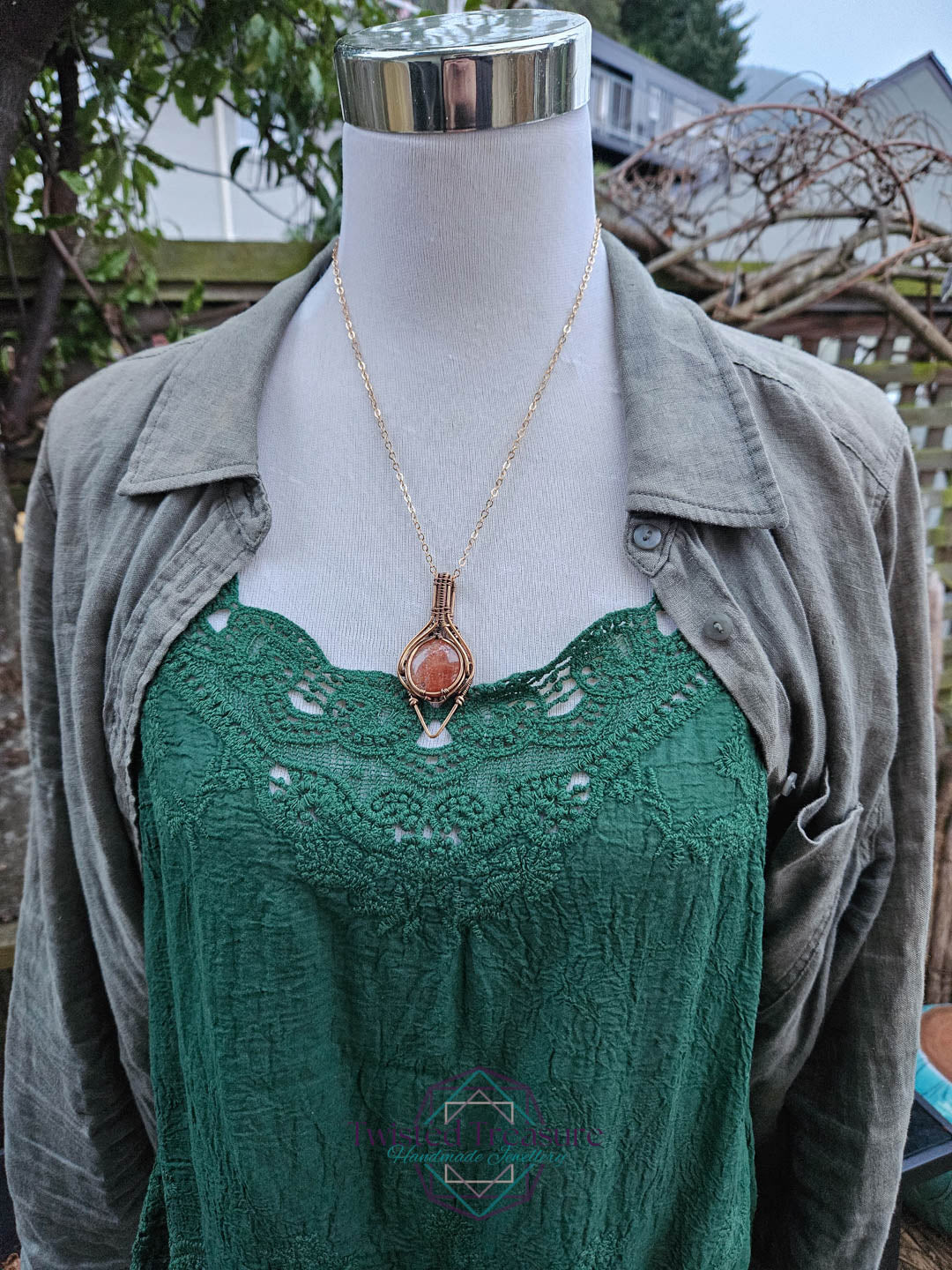Sunstone Bronze Necklace
