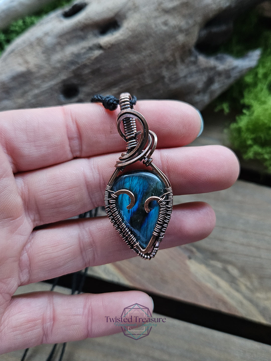 Labradorite Copper Heart Necklace