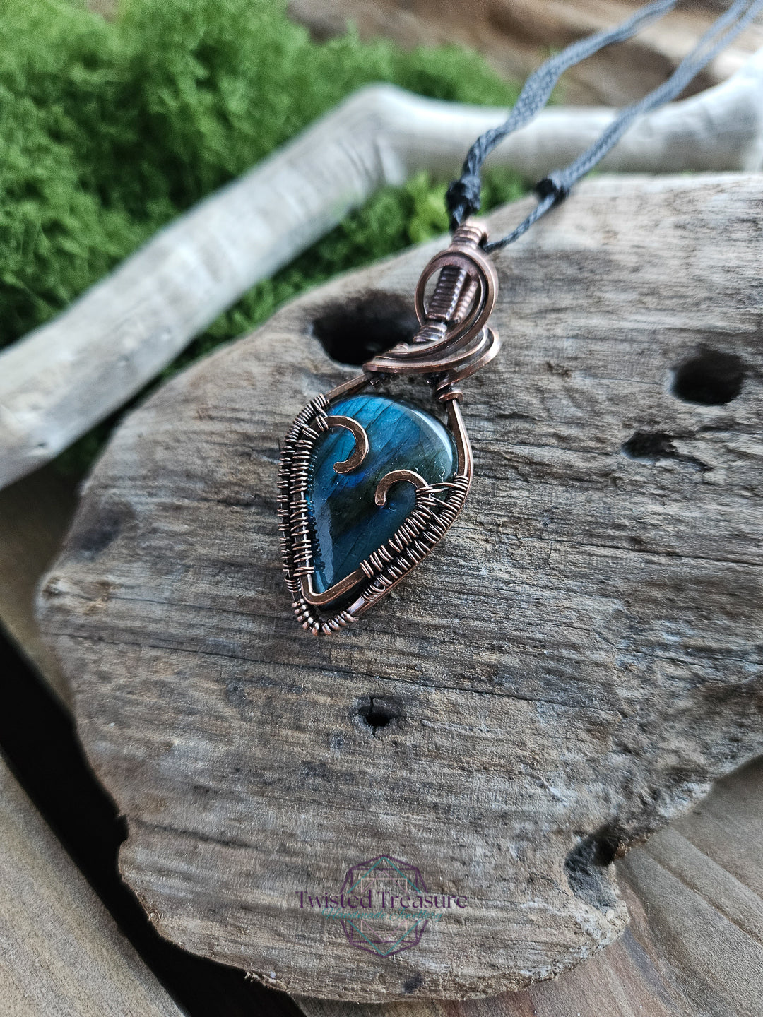 Labradorite Copper Heart Necklace