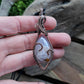 Flower Agate and Copper Heart Necklace