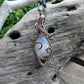Flower Agate and Copper Heart Necklace