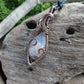 Flower Agate and Copper Heart Necklace