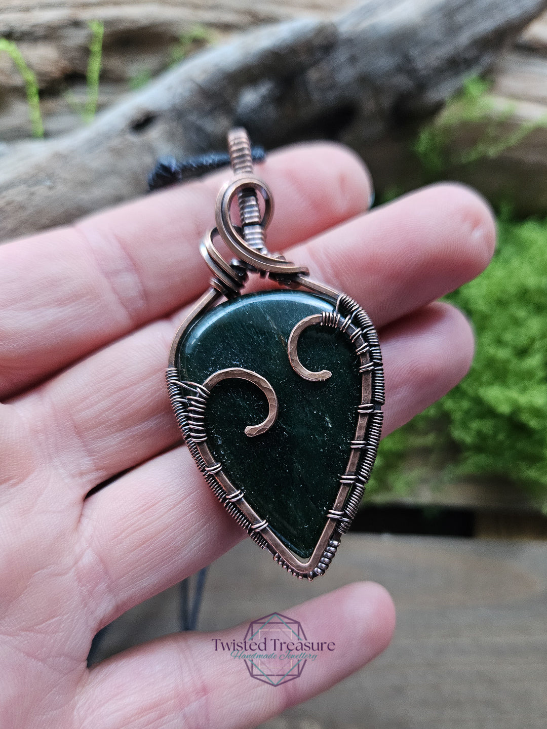 Green Aventurine Copper Heart Necklace