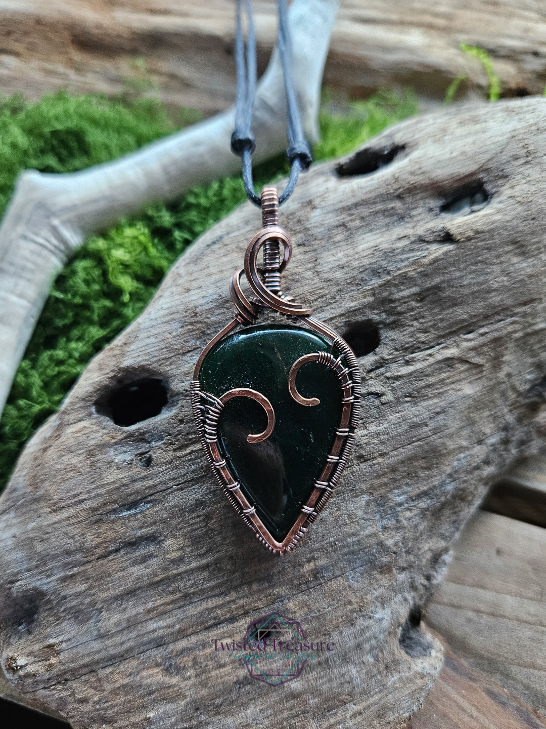 Green Aventurine Copper Heart Necklace