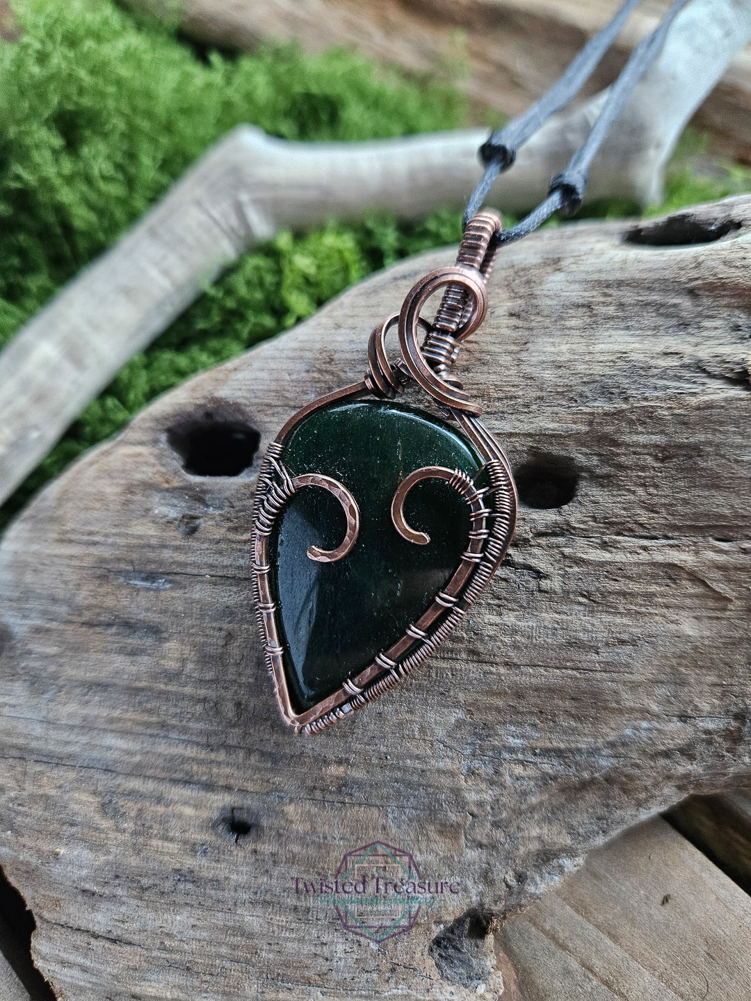Green Aventurine Copper Heart Necklace