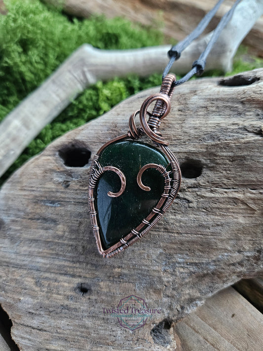 Green Aventurine Copper Heart Necklace
