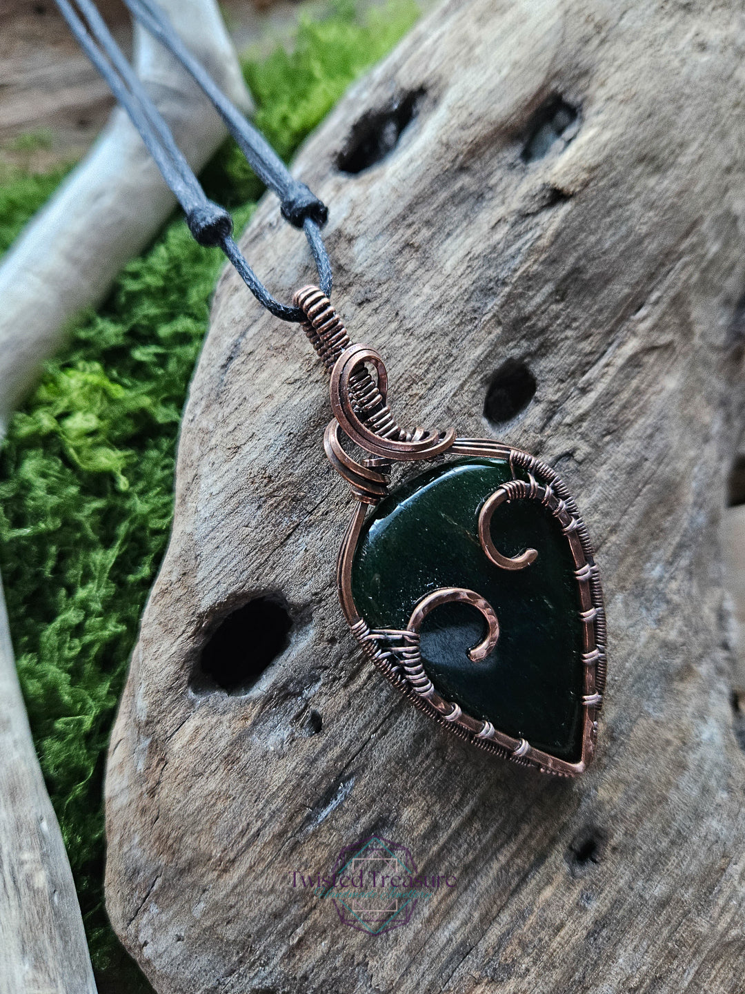 Green Aventurine Copper Heart Necklace