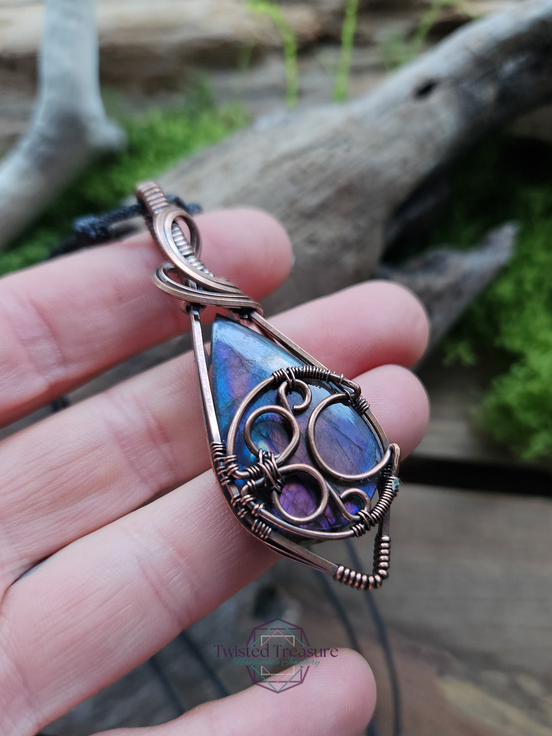 Labradorite Copper Moon Necklace