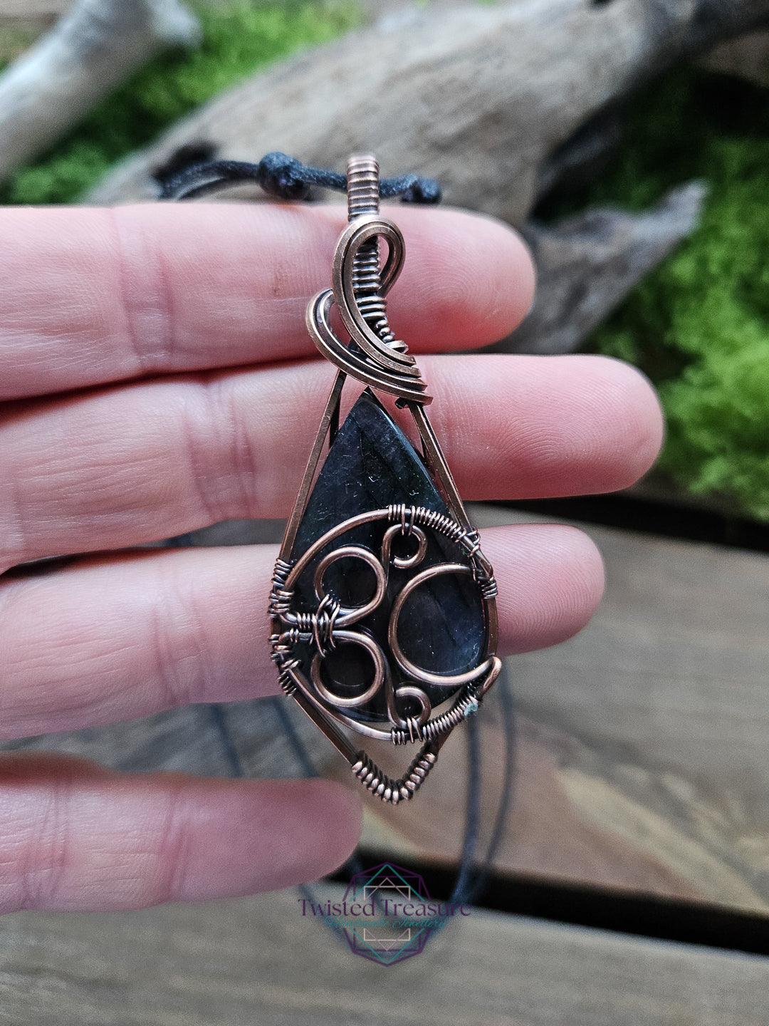 Labradorite Copper Moon Necklace