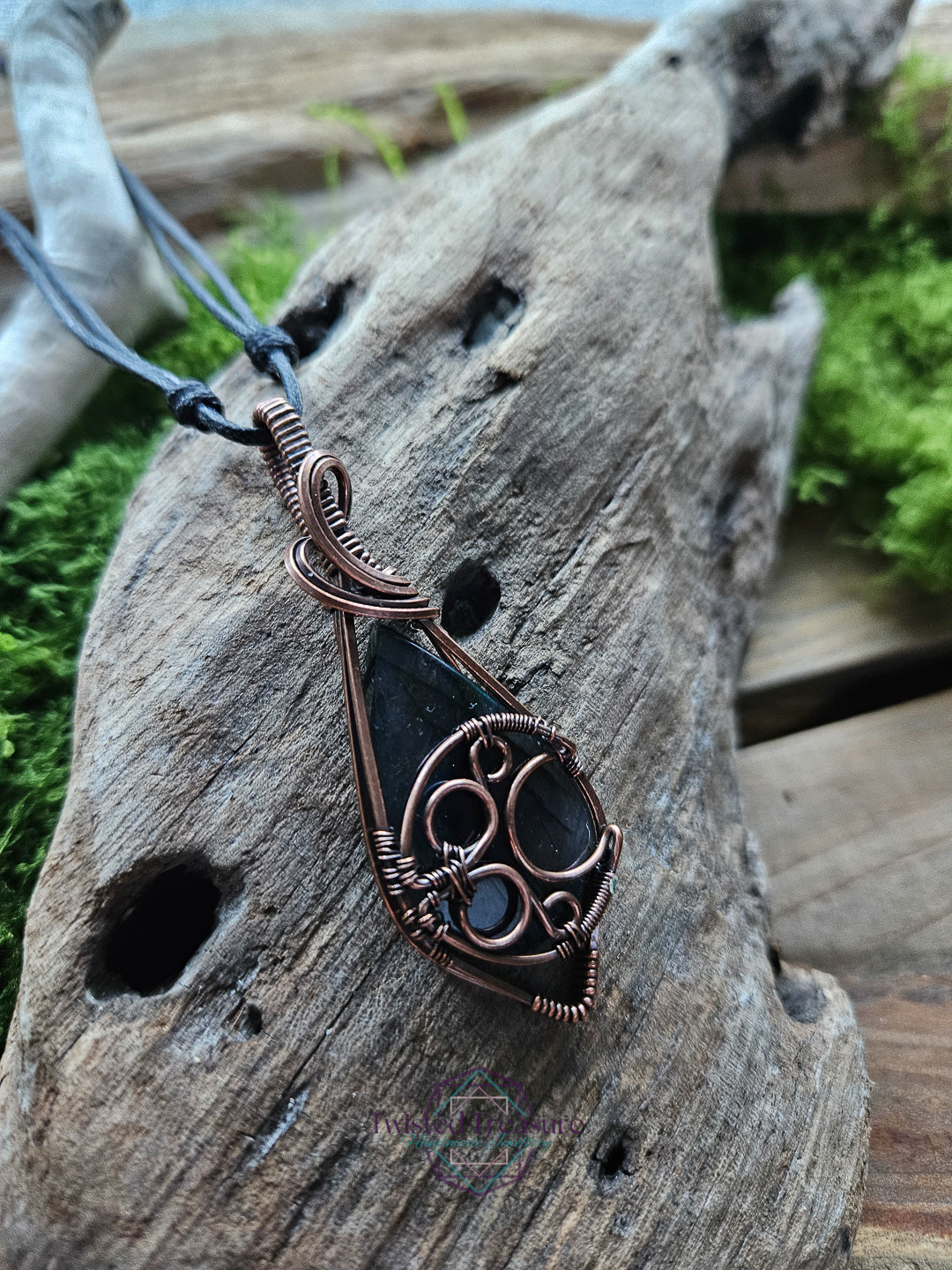 Labradorite Copper Moon Necklace