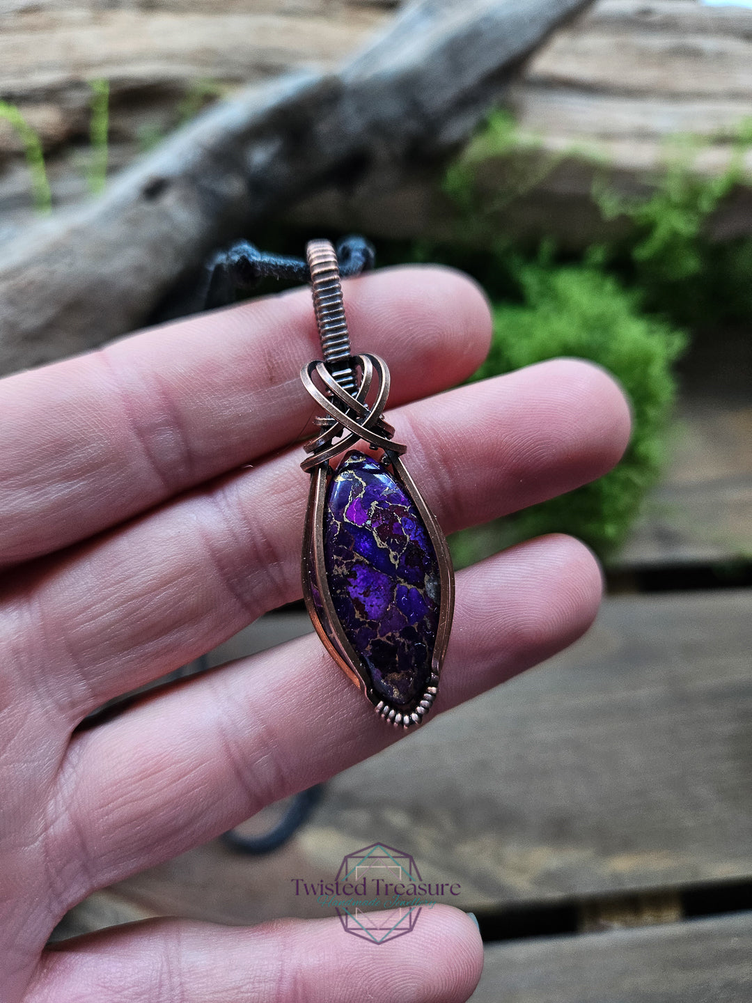 Reconstituted Turquoise Copper Necklace