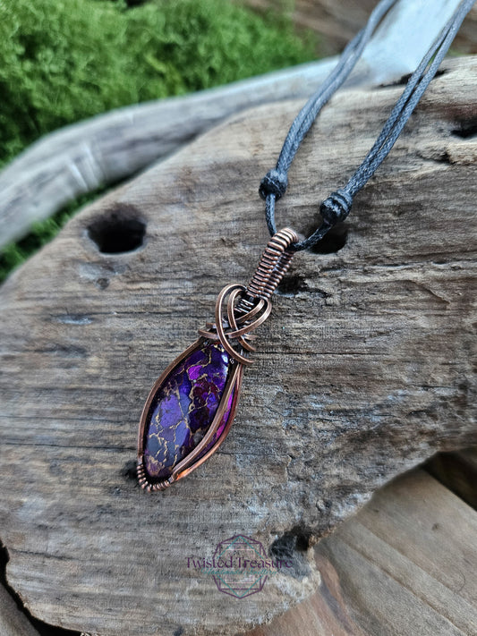 Reconstituted Turquoise Copper Necklace