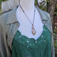Flower Agate and Copper Heart Necklace