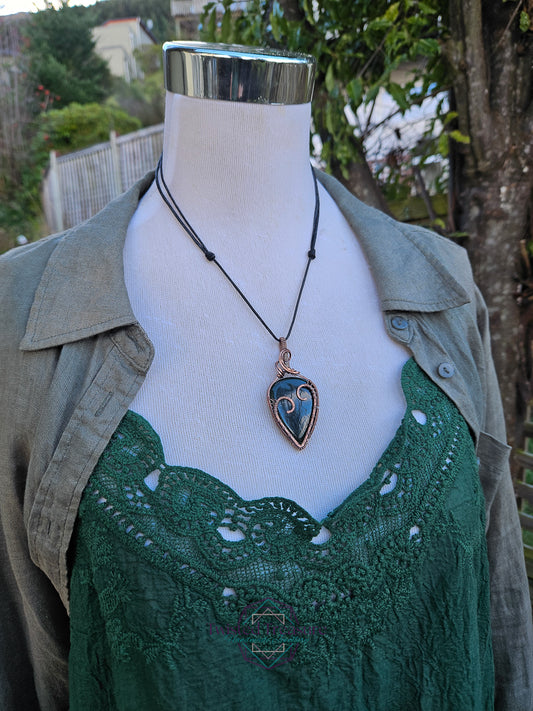 Green Aventurine Copper Heart Necklace